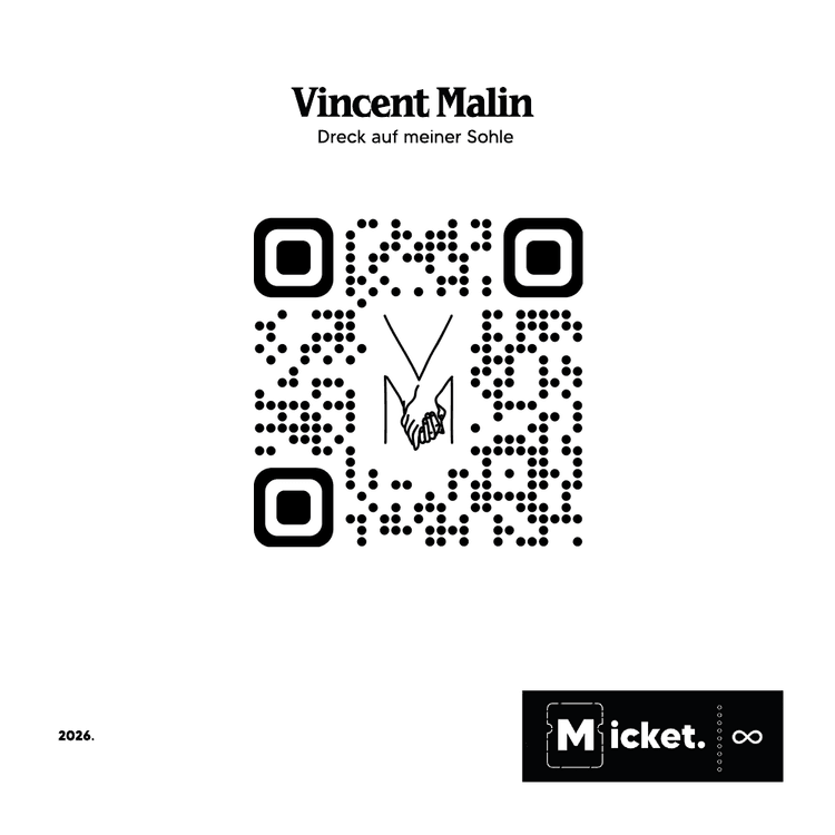 Micket #001 Rückseite mit scannbarem QR-Code